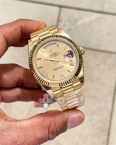 rolex gold champagne dial